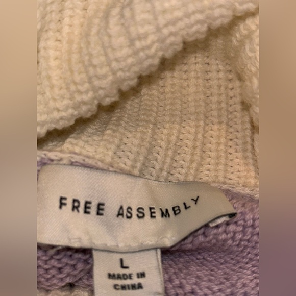 Free Assembly | Egret Ivory Fair Isle Sweater‎ Mini Dress Women L Winter Cozy - Picture 3 of 11